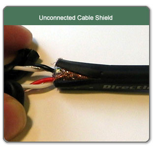 Unconnected Cable Shield